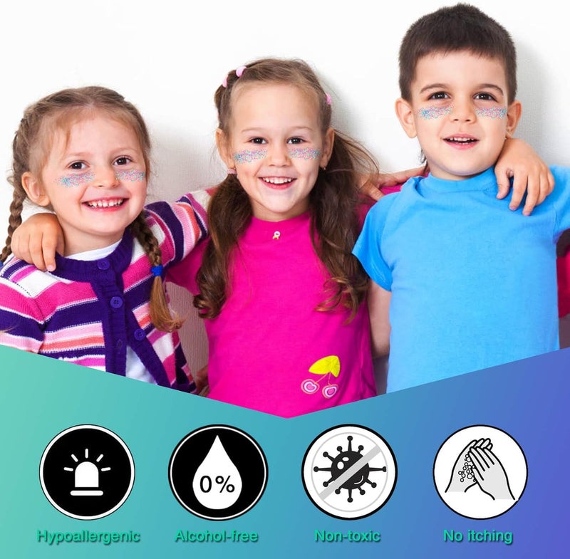 paminify Purple Hair Glitter Stick for Kids,Mardi Gras Outfit for Women,Waterproof Mermaid Body Face Glitter Makeup,Mardi Gras Accessories Chunky Sequins,Halloween Glitter Body Paint for Carnival Festival - Image 3